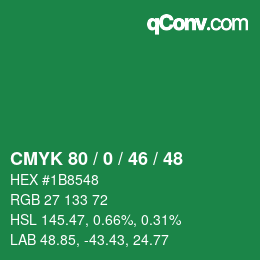 Color code: CMYK 80 / 0 / 46 / 48 | qconv.com