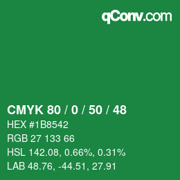 Color code: CMYK 80 / 0 / 50 / 48 | qconv.com