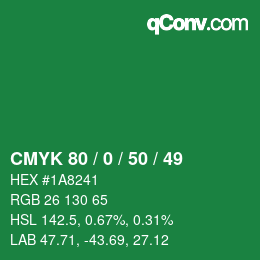 Color code: CMYK 80 / 0 / 50 / 49 | qconv.com