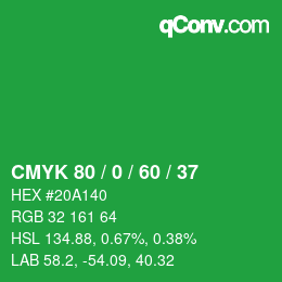 Color code: CMYK 80 / 0 / 60 / 37 | qconv.com