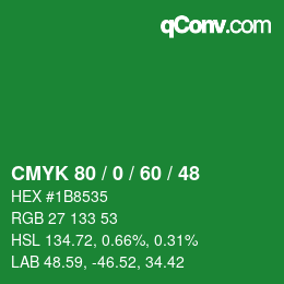 Código de color: CMYK 80 / 0 / 60 / 48 | qconv.com