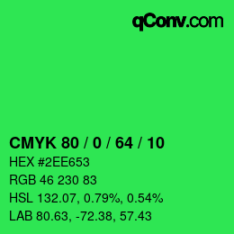 Color code: CMYK 80 / 0 / 64 / 10 | qconv.com