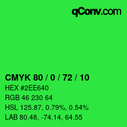 Color code: CMYK 80 / 0 / 72 / 10 | qconv.com