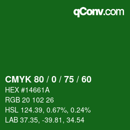 Color code: CMYK 80 / 0 / 75 / 60 | qconv.com