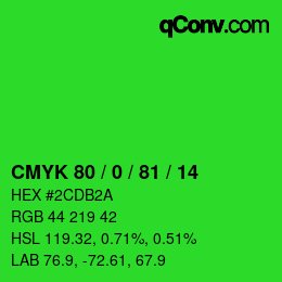 Farbcode: CMYK 80 / 0 / 81 / 14 | qconv.com