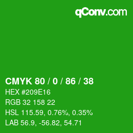 Color code: CMYK 80 / 0 / 86 / 38 | qconv.com