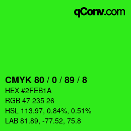 Color code: CMYK 80 / 0 / 89 / 8 | qconv.com