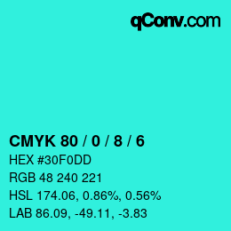 Color code: CMYK 80 / 0 / 8 / 6 | qconv.com