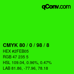 Color code: CMYK 80 / 0 / 98 / 8 | qconv.com