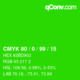 Color code: CMYK 80 / 0 / 99 / 15 | qconv.com
