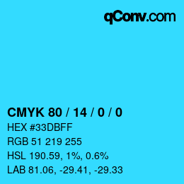 Color code: CMYK 80 / 14 / 0 / 0 | qconv.com