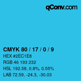 Color code: CMYK 80 / 17 / 0 / 9 | qconv.com