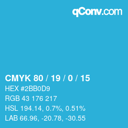 Color code: CMYK 80 / 19 / 0 / 15 | qconv.com