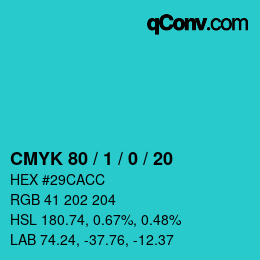 Color code: CMYK 80 / 1 / 0 / 20 | qconv.com
