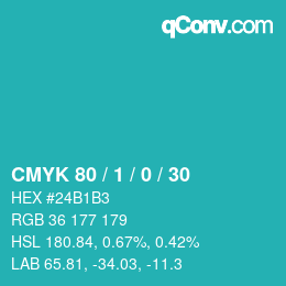 Color code: CMYK 80 / 1 / 0 / 30 | qconv.com