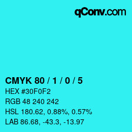 Color code: CMYK 80 / 1 / 0 / 5 | qconv.com