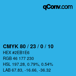 Color code: CMYK 80 / 23 / 0 / 10 | qconv.com