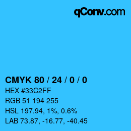 Color code: CMYK 80 / 24 / 0 / 0 | qconv.com