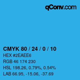 Color code: CMYK 80 / 24 / 0 / 10 | qconv.com