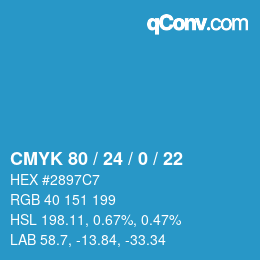 Color code: CMYK 80 / 24 / 0 / 22 | qconv.com