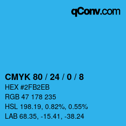 Color code: CMYK 80 / 24 / 0 / 8 | qconv.com