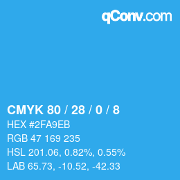 Color code: CMYK 80 / 28 / 0 / 8 | qconv.com