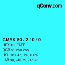 Color code: CMYK 80 / 2 / 0 / 0 | qconv.com