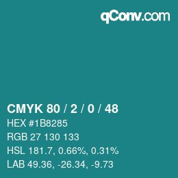 カラーコード: CMYK 80 / 2 / 0 / 48 | qconv.com