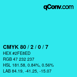 Color code: CMYK 80 / 2 / 0 / 7 | qconv.com