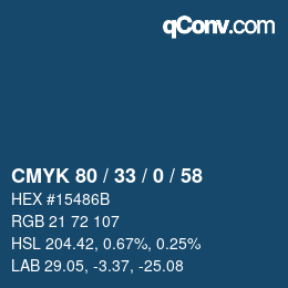 Color code: CMYK 80 / 33 / 0 / 58 | qconv.com