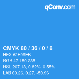 カラーコード: CMYK 80 / 36 / 0 / 8 | qconv.com