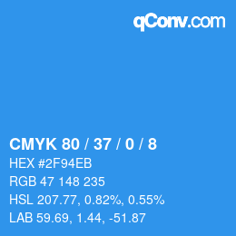Color code: CMYK 80 / 37 / 0 / 8 | qconv.com