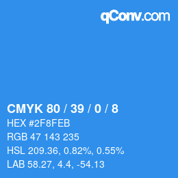 Color code: CMYK 80 / 39 / 0 / 8 | qconv.com