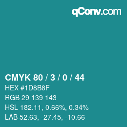 颜色代码: CMYK 80 / 3 / 0 / 44 | qconv.com