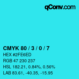 Color code: CMYK 80 / 3 / 0 / 7 | qconv.com