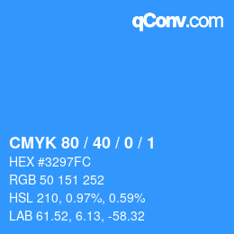 Color code: CMYK 80 / 40 / 0 / 1 | qconv.com