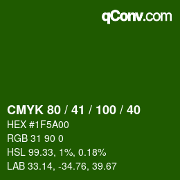 Código de color: CMYK 80 / 41 / 100 / 40 | qconv.com