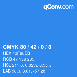 Color code: CMYK 80 / 42 / 0 / 8 | qconv.com