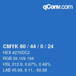 Color code: CMYK 80 / 44 / 0 / 24 | qconv.com