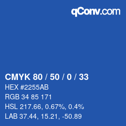 Color code: CMYK 80 / 50 / 0 / 33 | qconv.com