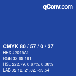 Color code: CMYK 80 / 57 / 0 / 37 | qconv.com