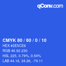 カラーコード: CMYK 80 / 60 / 0 / 10 | qconv.com