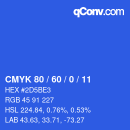 カラーコード: CMYK 80 / 60 / 0 / 11 | qconv.com