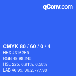 Color code: CMYK 80 / 60 / 0 / 4 | qconv.com