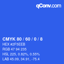 Color code: CMYK 80 / 60 / 0 / 8 | qconv.com
