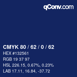 Color code: CMYK 80 / 62 / 0 / 62 | qconv.com