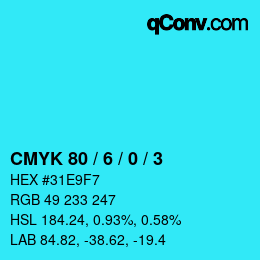 Color code: CMYK 80 / 6 / 0 / 3 | qconv.com