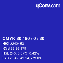 Color code: CMYK 80 / 80 / 0 / 30 | qconv.com