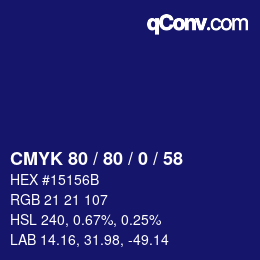 Farbcode: CMYK 80 / 80 / 0 / 58 | qconv.com