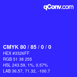 Color code: CMYK 80 / 85 / 0 / 0 | qconv.com